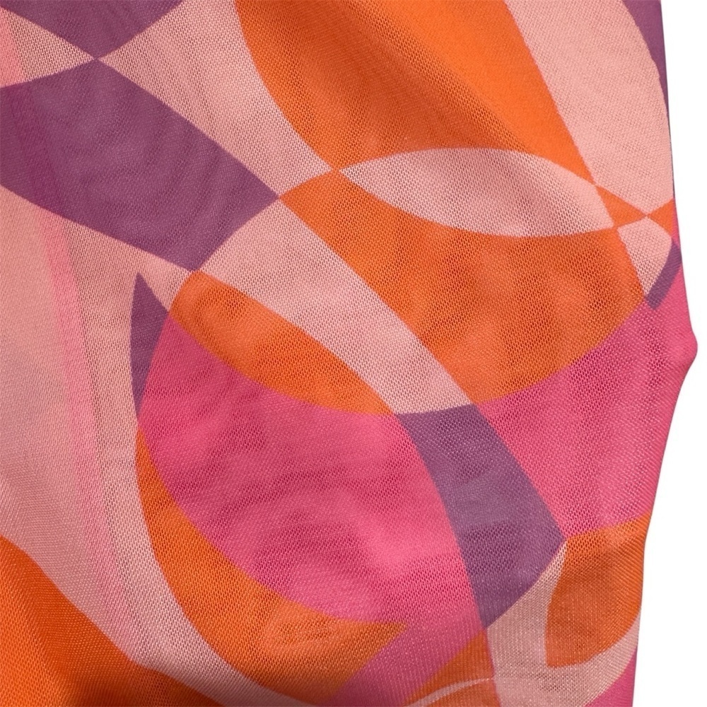 Show Me Your MUMU Blake Button Up Shirt Unisex Sunset Daiquiri Pink Orange Sz XL - Picture 5 of 11